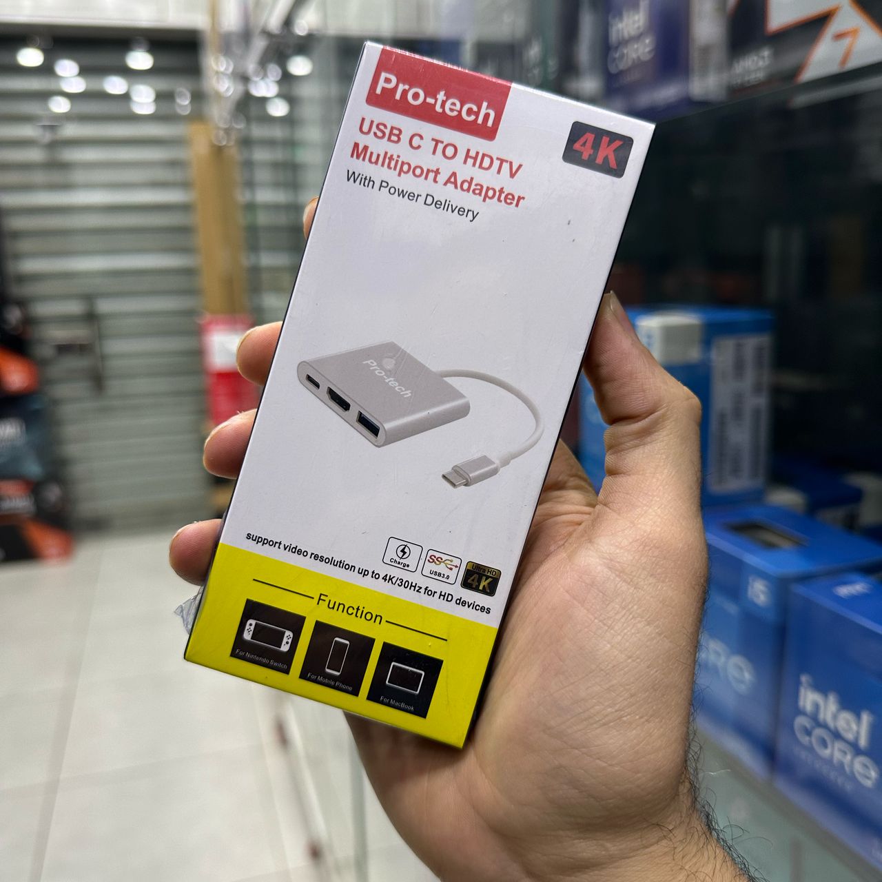 HUB MULTIPORT ADAPTATEUR 3 IN 1 PRO-TECH TYPE C TO HDTV 1*HDMI + 1*USB 3.0 + 1*TYPE C